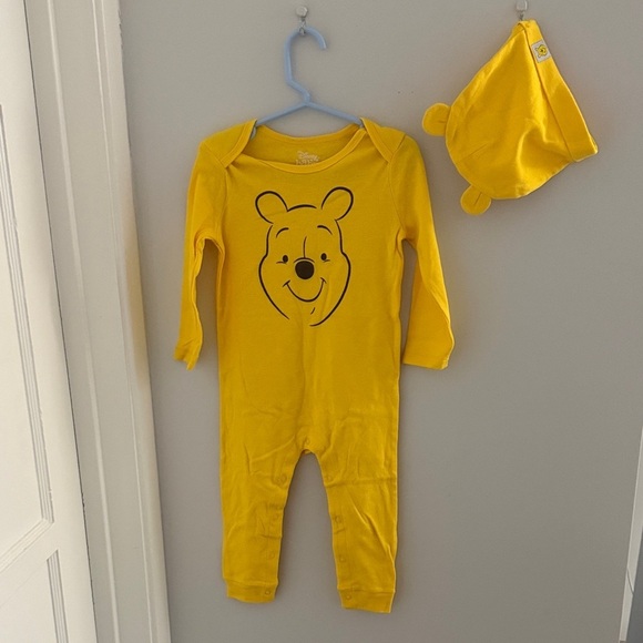 Disney Other - Disney Yellow Winnie the Pooh One-Piece with Hat